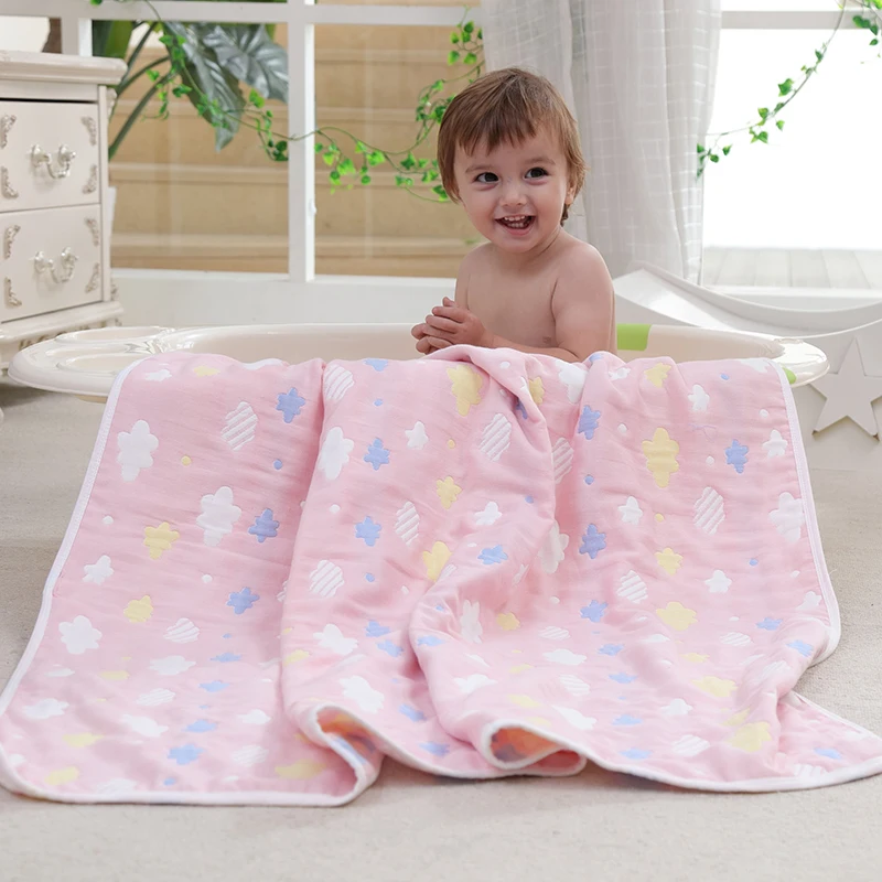 Newborn Baby Swaddle 100% Muslin Cotton 6 Layers Baby Bath Towel Newborn Blankets Bebe Receiving Blankets Infant Wrap 80*80cm