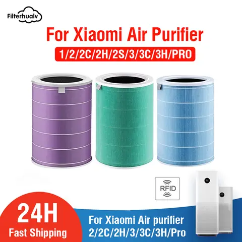 Filtro de aire para Xiaomi Mi purificador de aire 1 2S 2C 2H 3 3S 3C 3H Mijia filtros de aire reemplazo HEPA de carbono