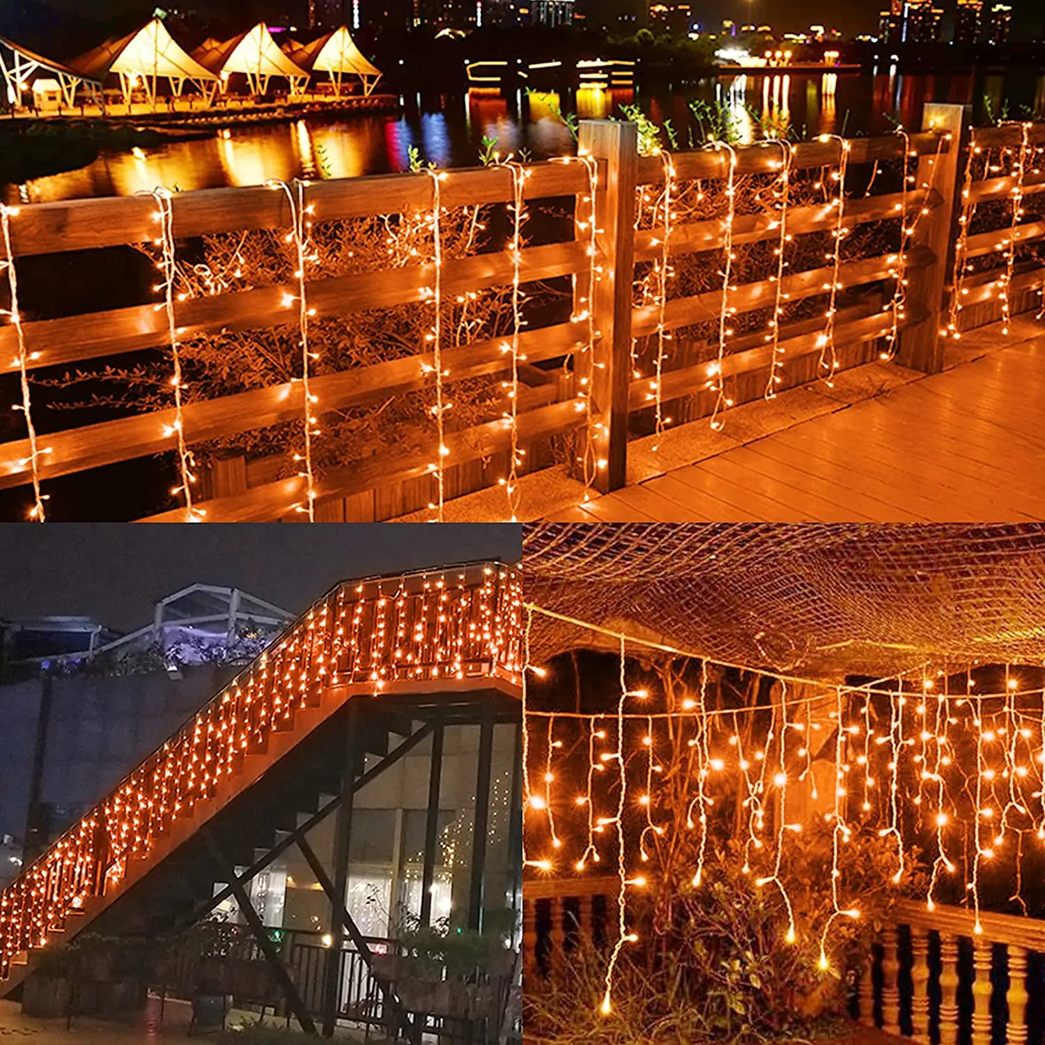 Bedroom Curtains Christmas Ornaments For The House Led Light Garlands Festoon Fairy Icicle Curtain Lights 3M*1/2M Plug Operated