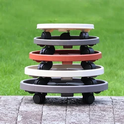 Universal Flower Pot Wheels Round Plastic Tray Heavy Duty Flower Pot Rack Plant Caddy Rolling Potted Plant Stand  With Rollers