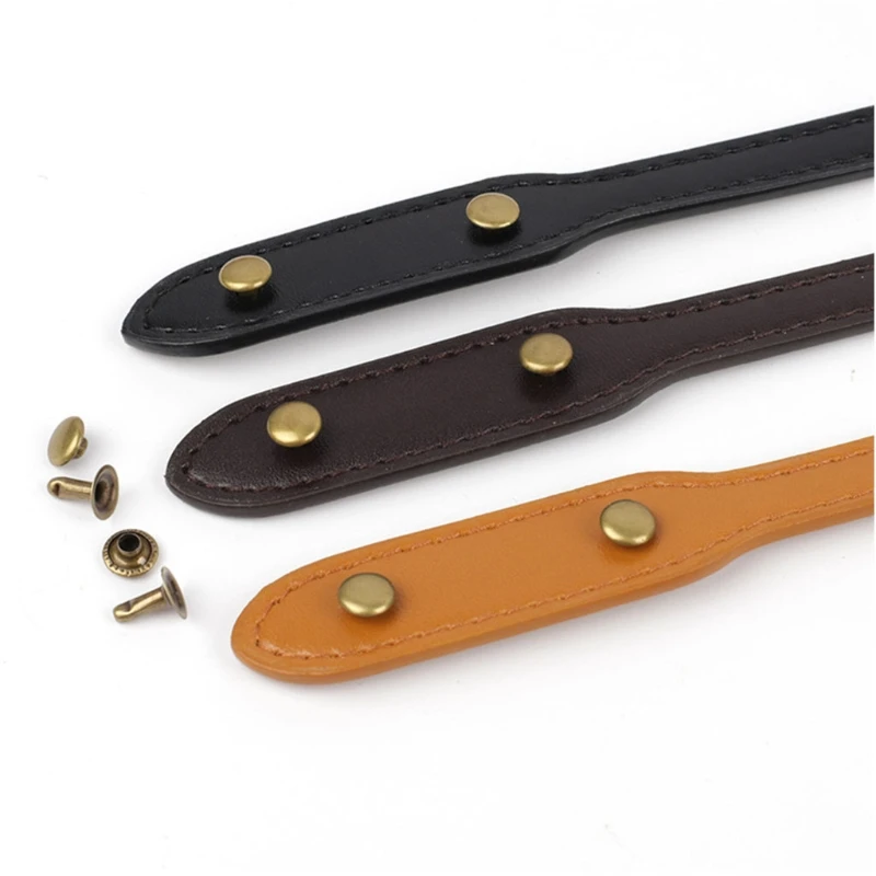 2Pcs Bag Belt Detachable PU Leather Handle Straps DIY Handbag Replacement Shoulder Bag Handle Belt Extended Rivets Hand Band