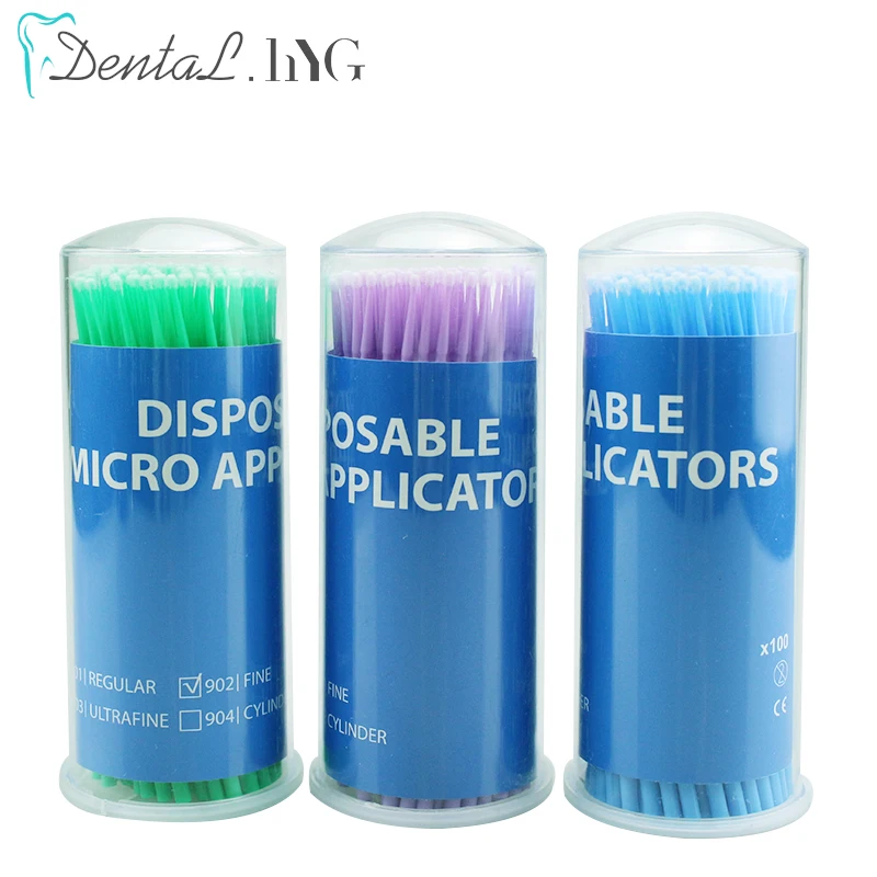 100PCS Dental Disposable Micro Applicator Brush Eyelash Mascara Extension Remove Brush Applicator Stick Cotton Swab Oral Hygiene