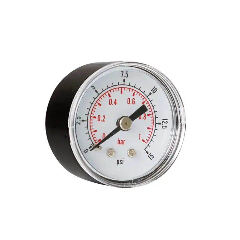 Pressure Gauge 40mm 1/8 BSPT Rear Back 15-300 PSI & Bar for Air Gas Wate Fuel