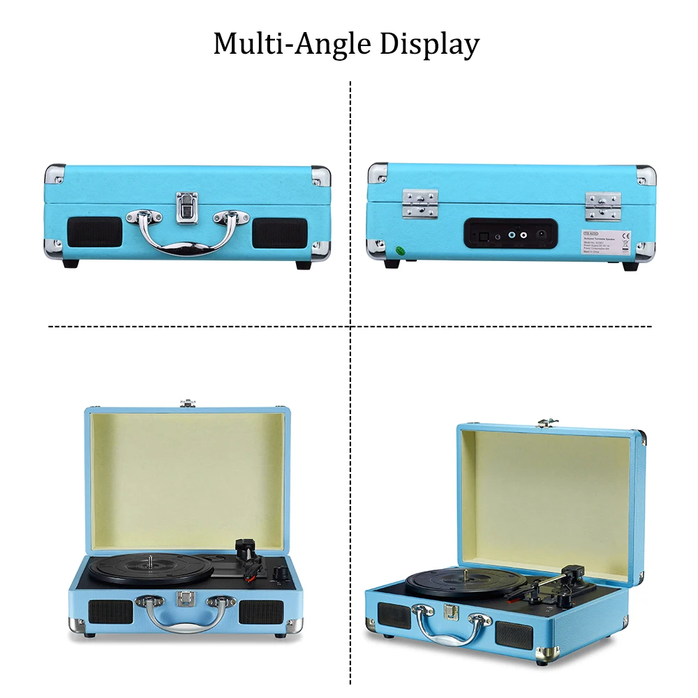 33/45/78 об/мин Bluetooth фонограф портативный чемодан Виниловый проигрыватель граммофон Lp проигрыватель записи телефона 100-240 В музыкальная шкатулка