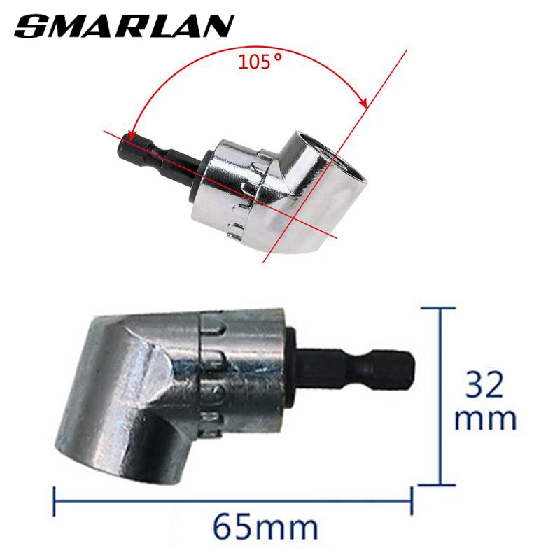 1pcs 105 Degree Angle Screwdriver Set Socket Holder Adapter Adjustable Drill Bits 3pc 1/4\