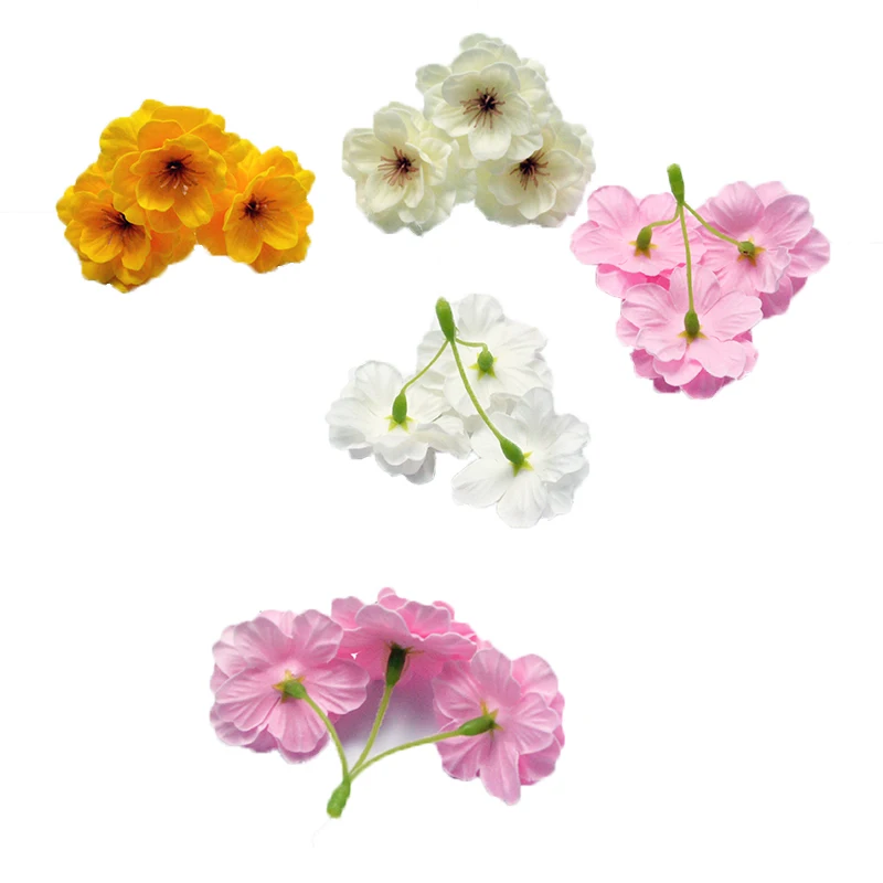 10/50 Stück 8x7cm Sakura (1 Stück = 3 Köpfe) Künstliche Kirschblüten Romantisches Valentinstagsgeschenk Hochzeits- und Heimdekoration Seifenblumen – Detail 2
