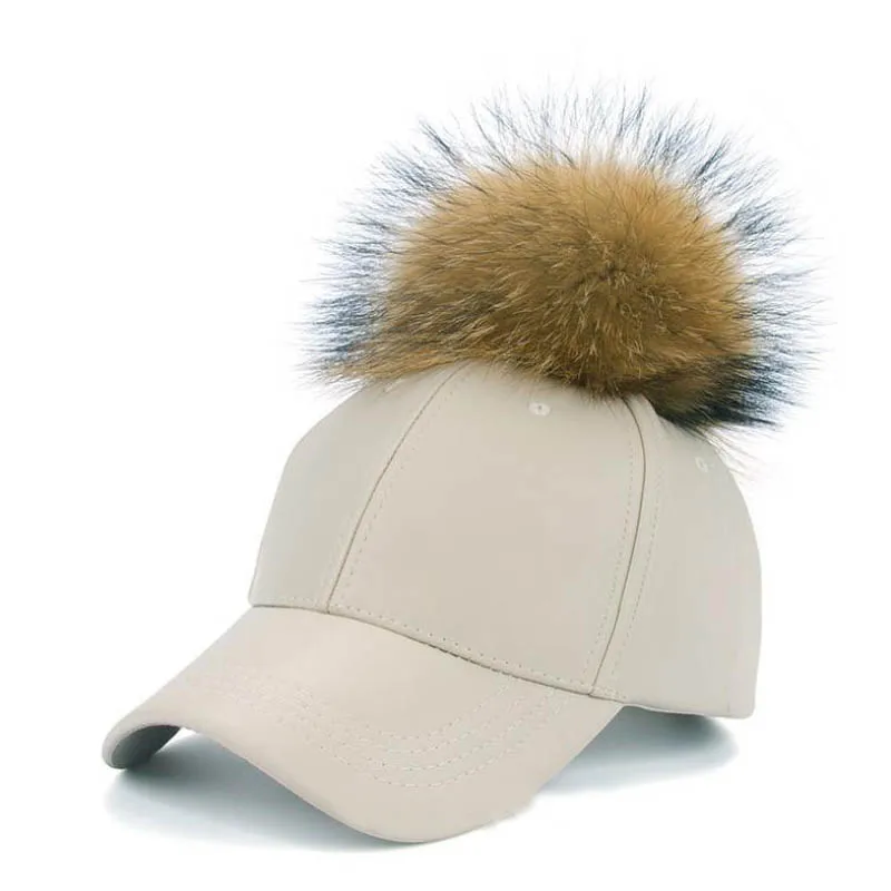 Doitbest الكورية الخريف الشتاء الراكون الفراء النساء الهيب هوب قبعة بيسبول نوبل شعري الجلود snapback قبعات للرجال الفتيات