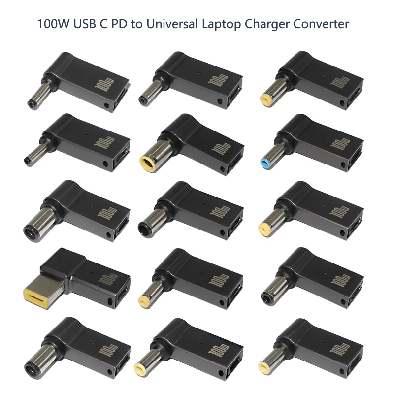 100W USB typu C do złącza zasilania DC USB C do uniwersalnego zasilacza laptopa Konwerter wtyczki do notebooka Asus Dell Lenovo