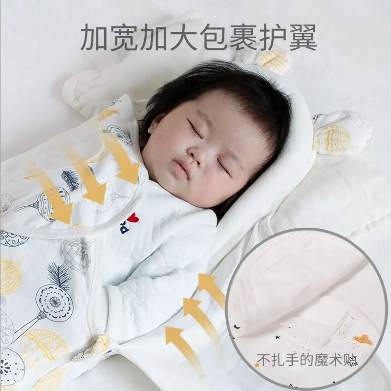 Bebê saco de dormir swaddling envolve algodão pele-amigável primavera verão recém-nascido dormir colcha bebê anti-choque envolve produtos para bebê