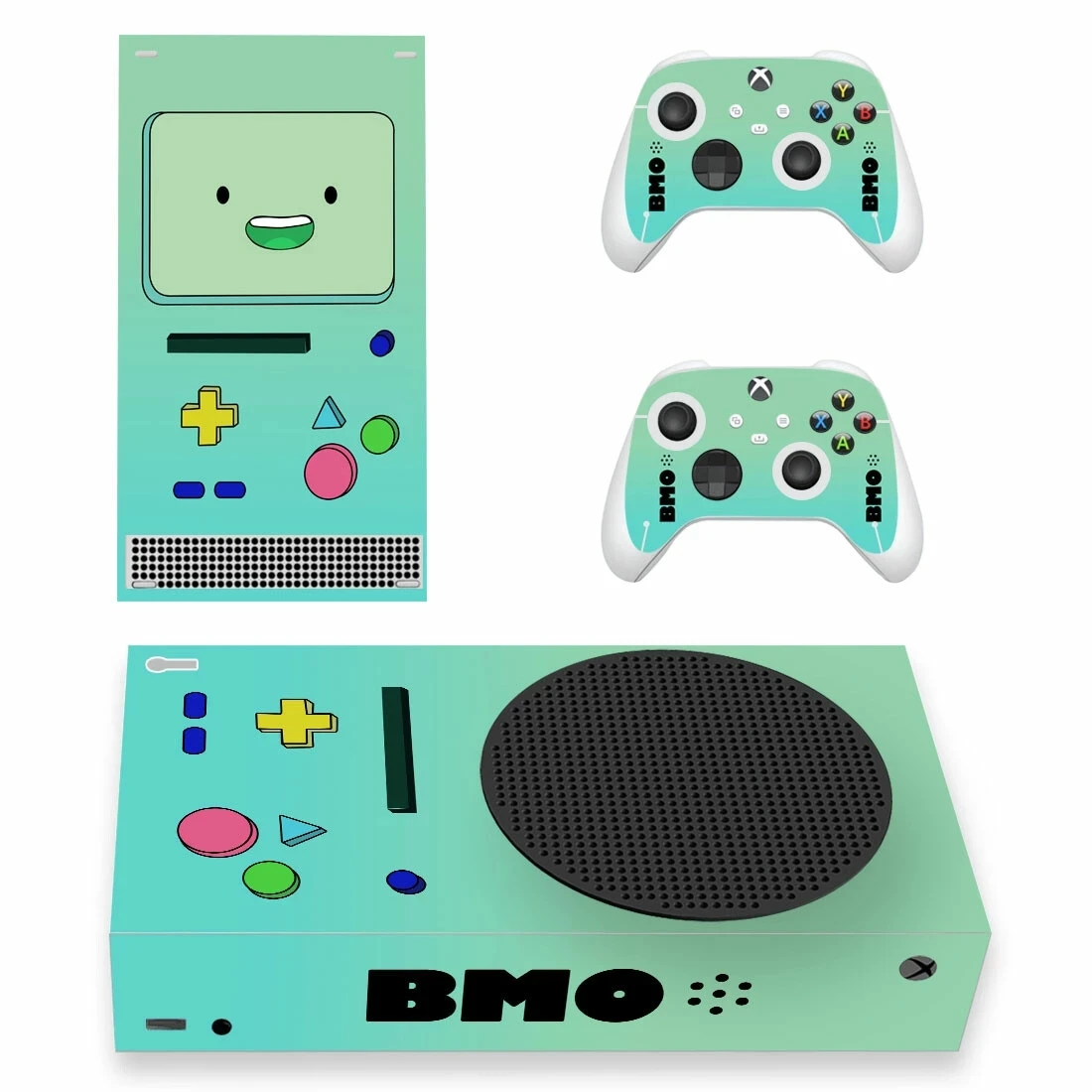 BMO Phong Cách Xbox Series S Da Miếng Dán Kính Cường Lực Cho Tay Cầm & 2 Bộ Điều Khiển Decal Vinyl Bảo Vệ Da Phong Cách 1