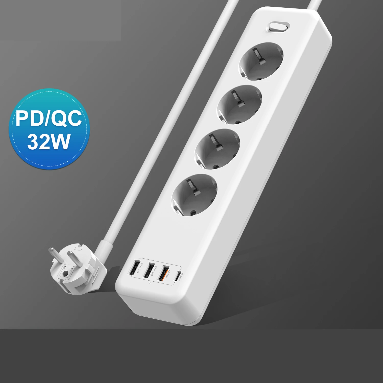 4pin 3usb + 1c pd placa de remendo carregamento rápido padrão europeu alemão qc3.0 acessórios para computadores