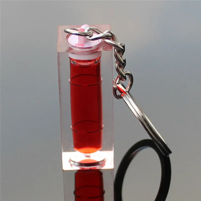 HACCURY plastic bubble Level Keychain Level Square Level with Sub-chains for Photo Frame Wall hanging TV Size 40*15*15mm