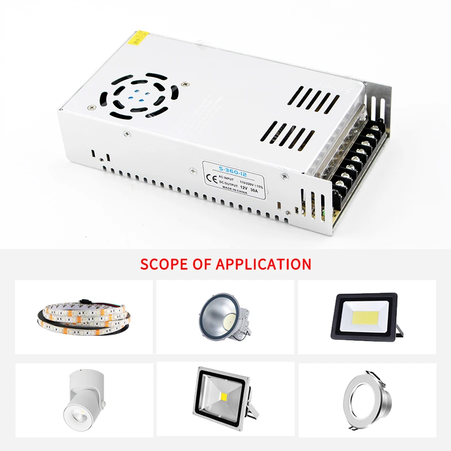 AC DC 24V 12V Power Supply 3V 5V 9V 12V 15V 18V 24V 36V Power Supply 1A 2A 3A 5A 6A 8A 10A 20A Lighting Transformers LED Driver