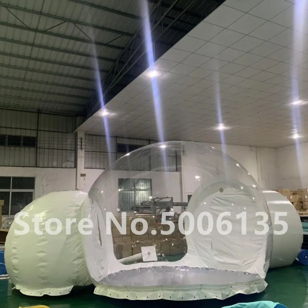 

Outdoor Double Room Inflatable Bubble Dome Tent Bubble Hotel 2-4 People With Blower Transparent Bubble House Top Quality