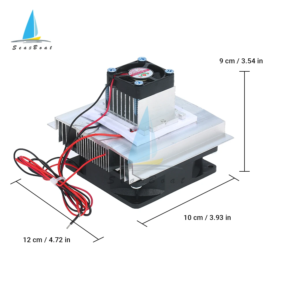 DC 12V 60W Thermoelectric Peltier Refrigeration Cooler Semiconductor Air Conditioner Cooling System DIY Kit with Fan