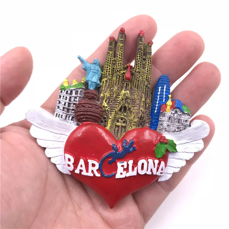 Samba Panorama, Spanish Gecko, Scroll, Spanish Bullfighting, Madrid Spain, Barcelona Bullfighting Marque Souvenir Fridge Magnet