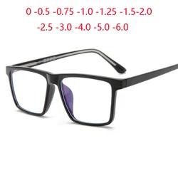 TR90 Overized Square Myopia Eyeglasses Anti Blue Rays Big Frame Prescription Glasses For The Nearsighted 0 -0.5 -0.75 To -6.0