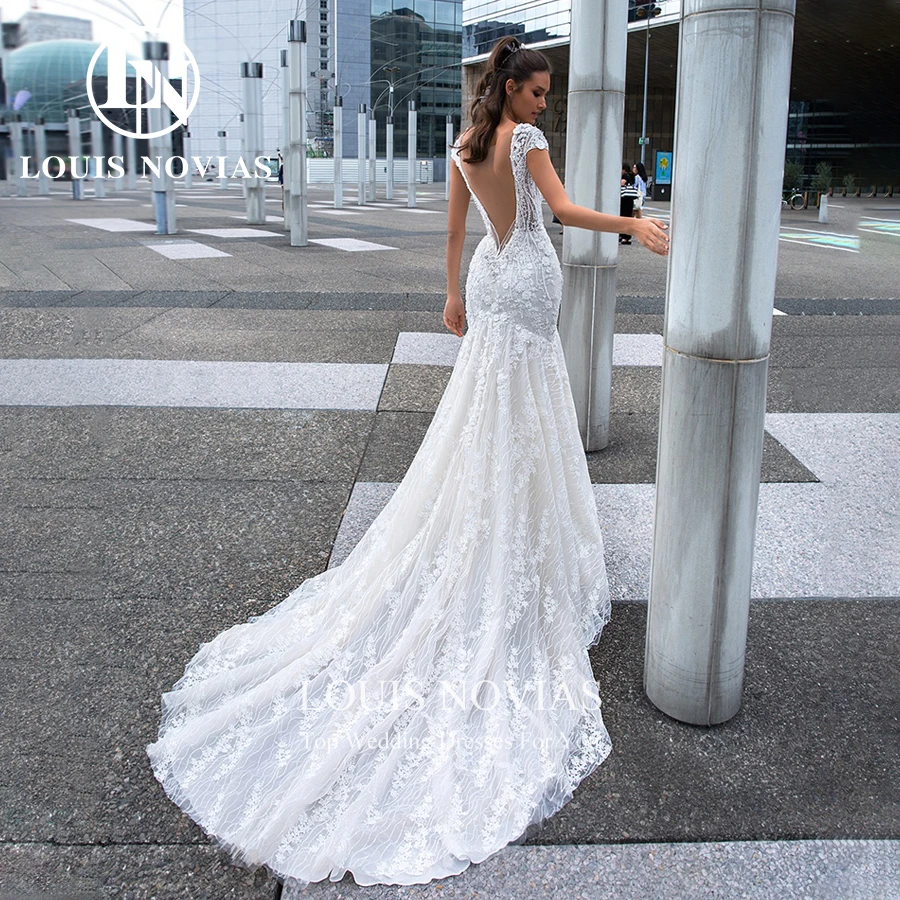 

LOUIS NOVIAS Wedding Dress Beading Backless Embroidery Bride Sleeveless Bridal Gown Vestidos De Novia