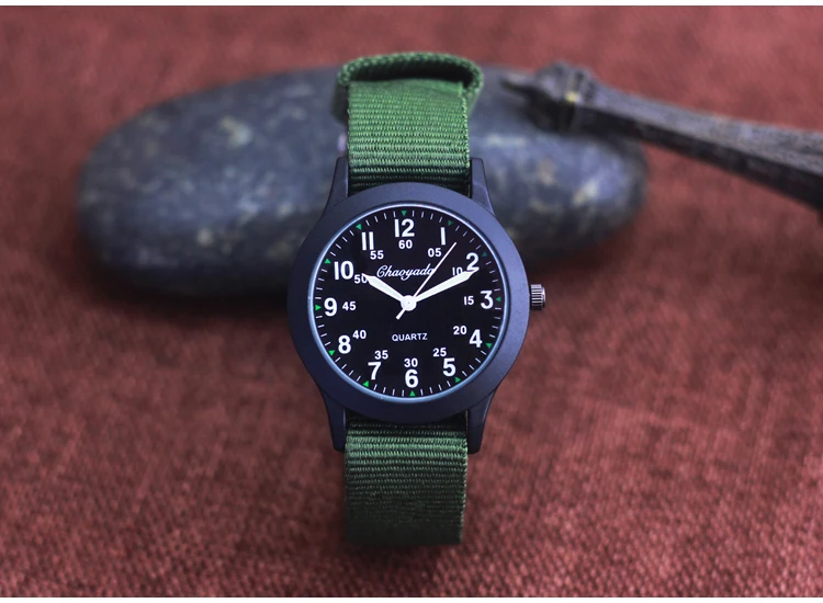 Chaoyada Brand Boys Men Students Learning Time Quartz Watches Girls Water Resistant Gifts Clock Kids Canvas Fashion Wristwatches