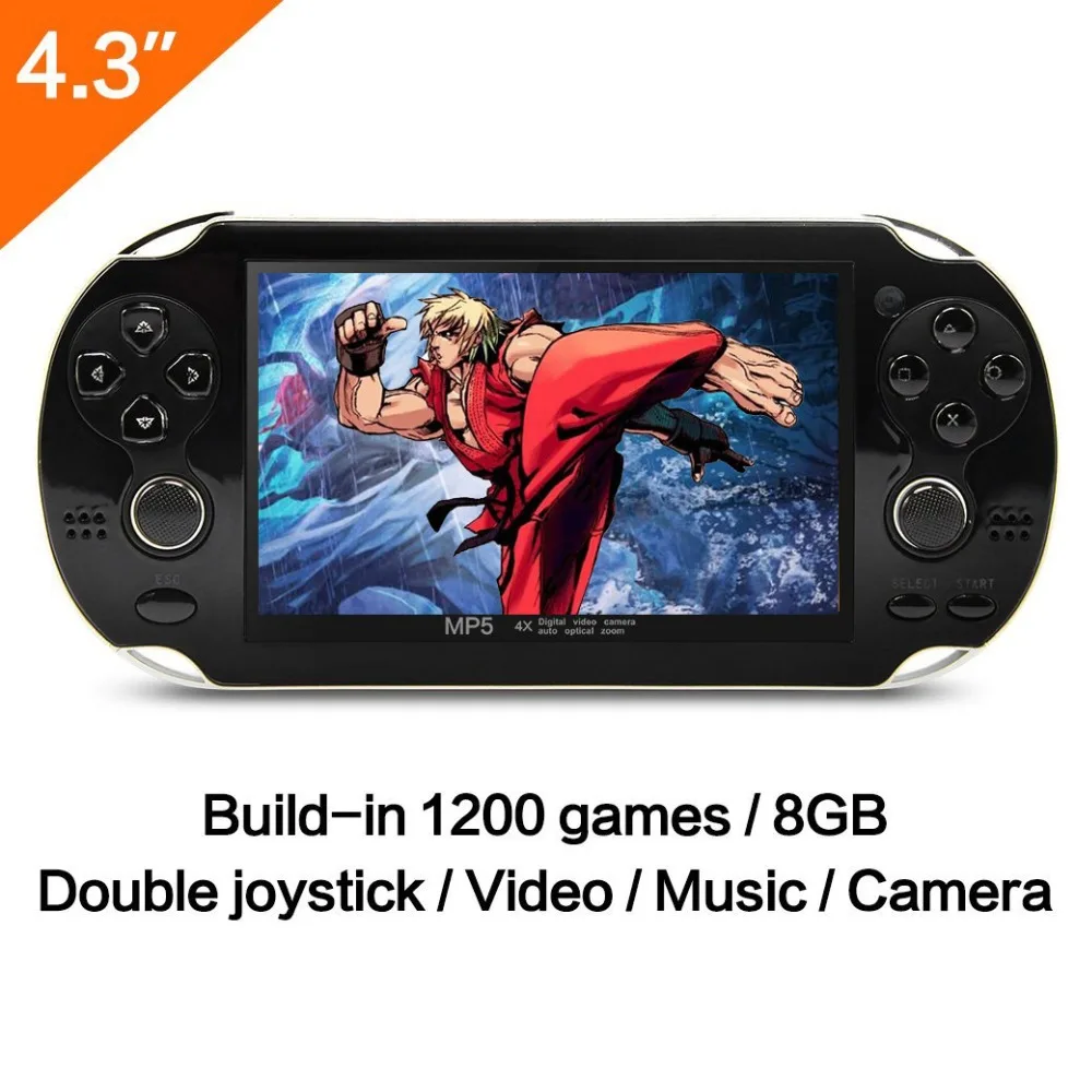 New 4.3 inch 64bit 8GB handheld Game Console Portable Video Game Console build in 1200 game for hot game