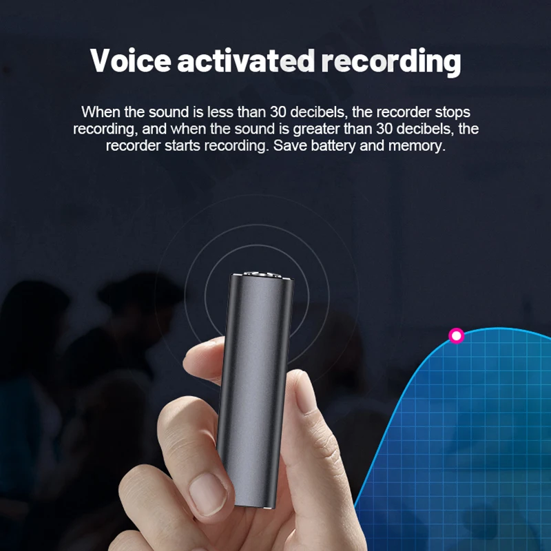 Mini voice recorder 600 hours digital recording device professional sound dictaphone audio listening micro record portable small