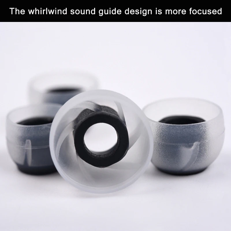 6คู่ซิลิโคน Spirals หูฟัง4.5มม.สีดำ (L M S) สำหรับหูฟัง Ear Pad Ergonomic ความยืดหยุ่นซิลิโคนหู