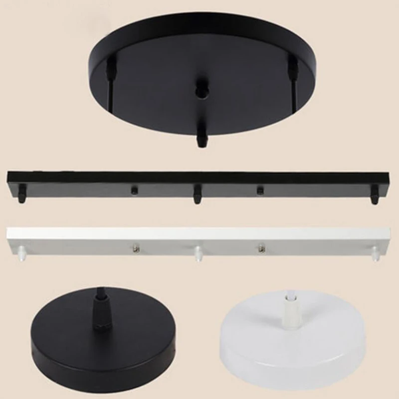 Un/Tre Lampade Lampadari A Soffitto Piastra di Base di Luce di Alta qualità Piatto Rotondo Chrome Rotonda Rettangolare Lampadario Baldacchino Piatto