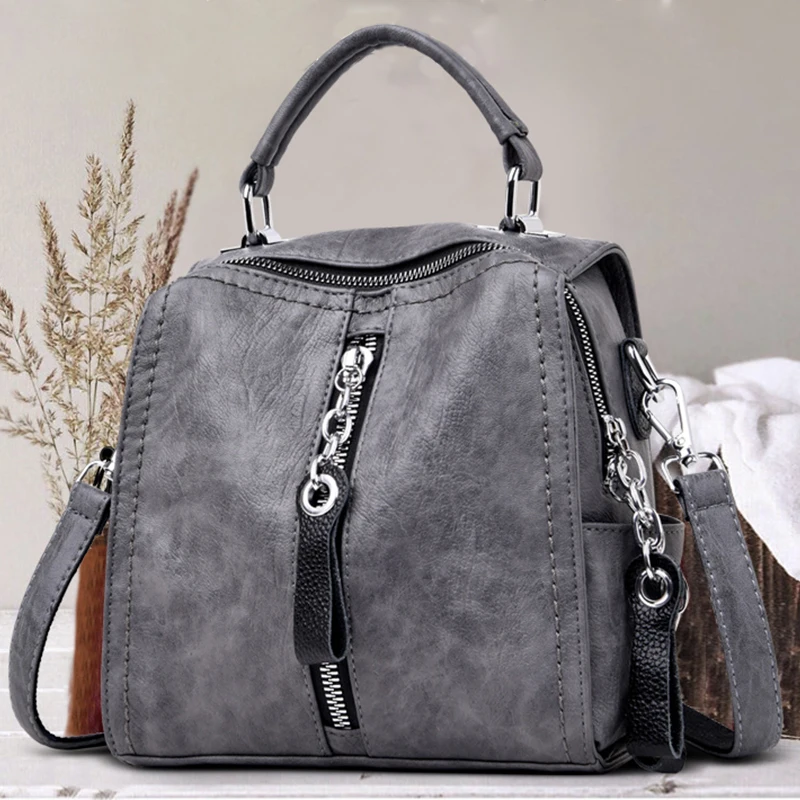 Luxury Leather Handbags Women Bags Designer Fashion Shoulder Crossbody Bag for Women Multifunction Bag Big Tote Sac