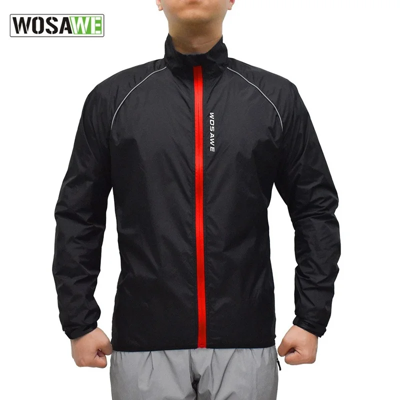 WOSAWE Reflective Waterproof Men's Cycling Jacket Long Sleeve Road Mountain Bike Running Jacket Bicycle Mtb Wind Windbreaker