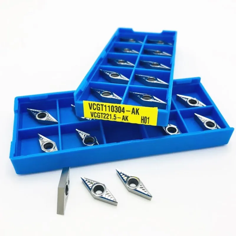 • VCGT110304 AK AK H01 utensili da taglio in alluminio utensili da taglio per macchine CNC utensili per la lavorazione del legno in rame e alluminio