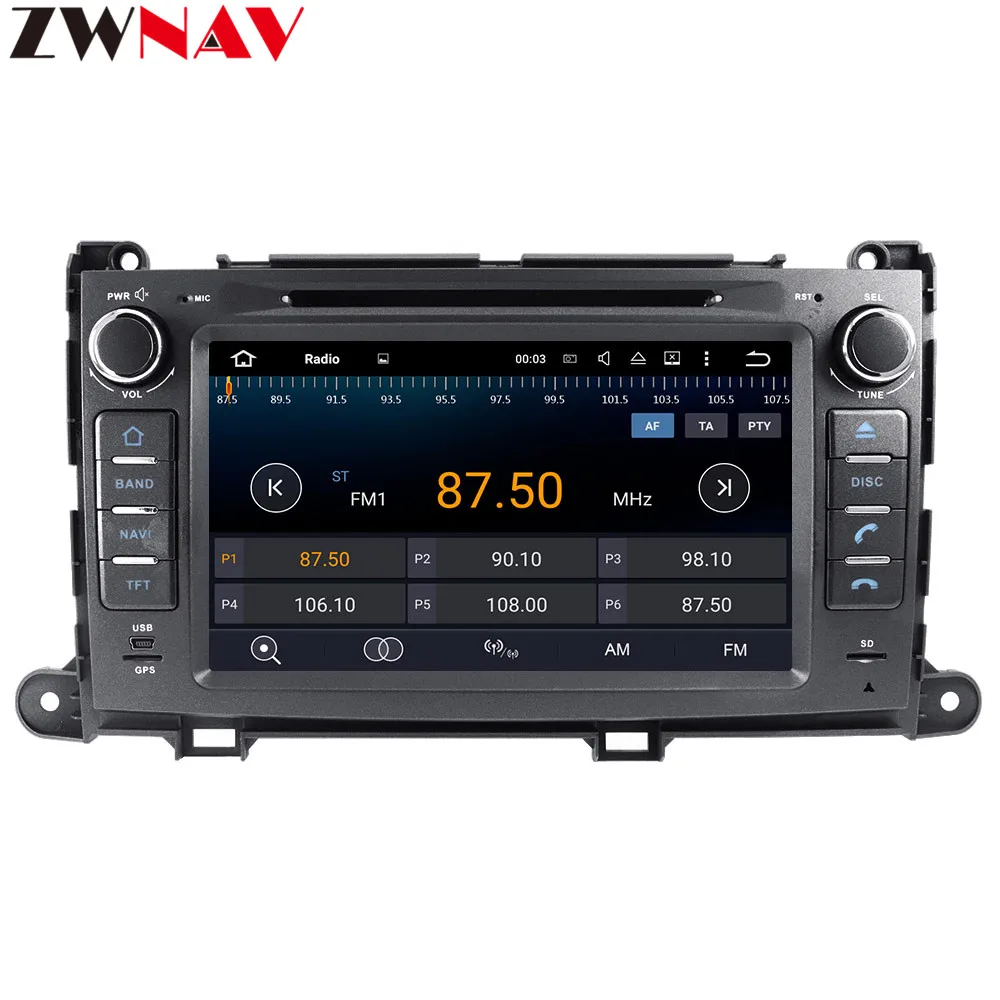 Android 10 64GB IPS Screen For Toyota Sienna 2010 - 2014 Car GPS Navigation DVD Radio Multimedia Player Recoder Stereo Head Unit