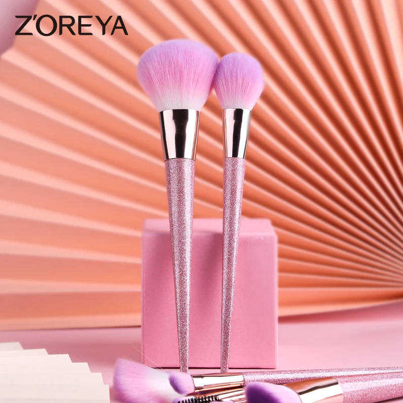 ZOREYA Makeup Brushes Pro Pink Brush Set Eyebrow Blending Highlighter Powder Foundation Eye Shadow Make up Beauty Cosmestic