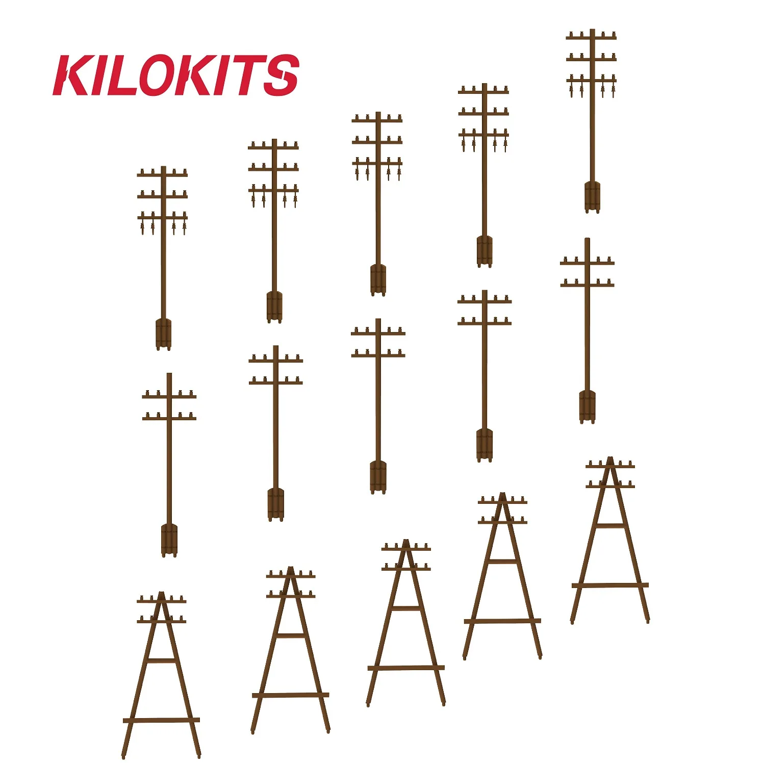 1/72 Scale 15PCS Plastic Telegraph Poles Set Hobby Model Building Kits Diorama Accessories Railway Miniatures