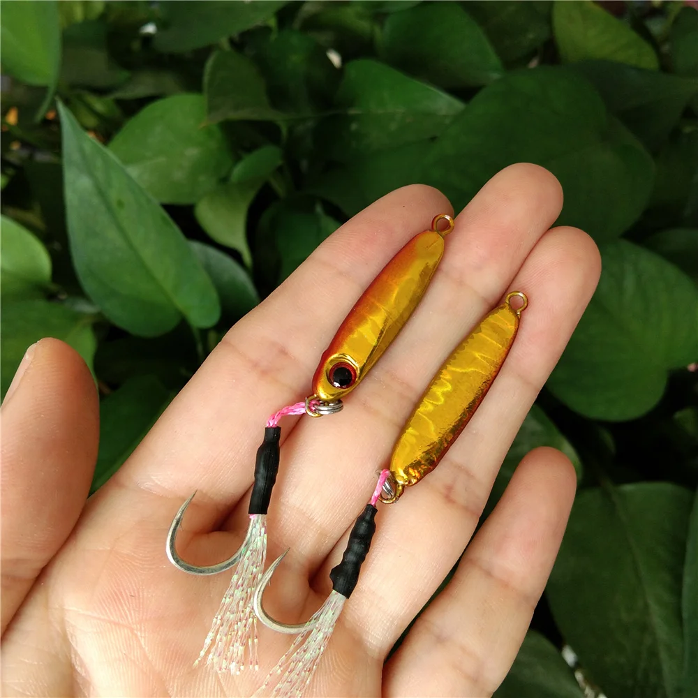 Swolfy 5PCS/LOT 35mm 6g Micro JIG Fishing Bait Rockfishing Mini Bait with Single Hook Isca Artificial Lure Microjig Jigging Lure