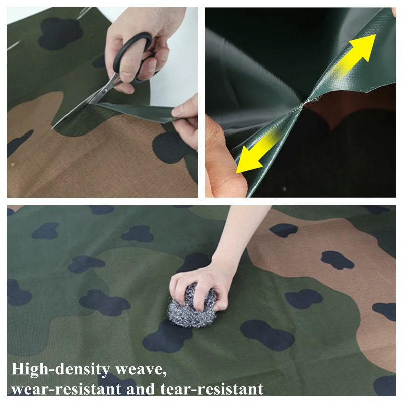 0.35mm Camouflage Tarpaulin PVC Coated Rainproof Cloth Outdoor Awning Truck Canopy Waterproof Oilcloth Oxford Cloth Shading Sail