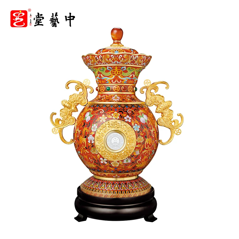 Cloisonne Fortune Zun Mi Zhenxiong Zodiac Gold Coin Silver Coin Home Decoration Collection Gift