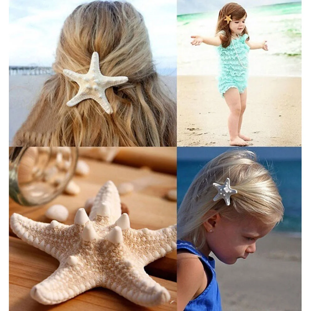 Summer Sea Starfish 1 Pcs Hair Clips Women Nice Star Starfish Sweet Hairpin Beach Hair Clip Girls Fashion Headwear Hair Accessor