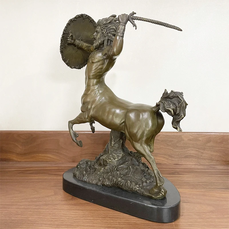 Brons Centaur Standbeeld Centaur Half Menselijk Half Paard Bronzen Sculptuur Griekse Mythe Warrior Art Standbeelden Voor Verzamelen Decoratie