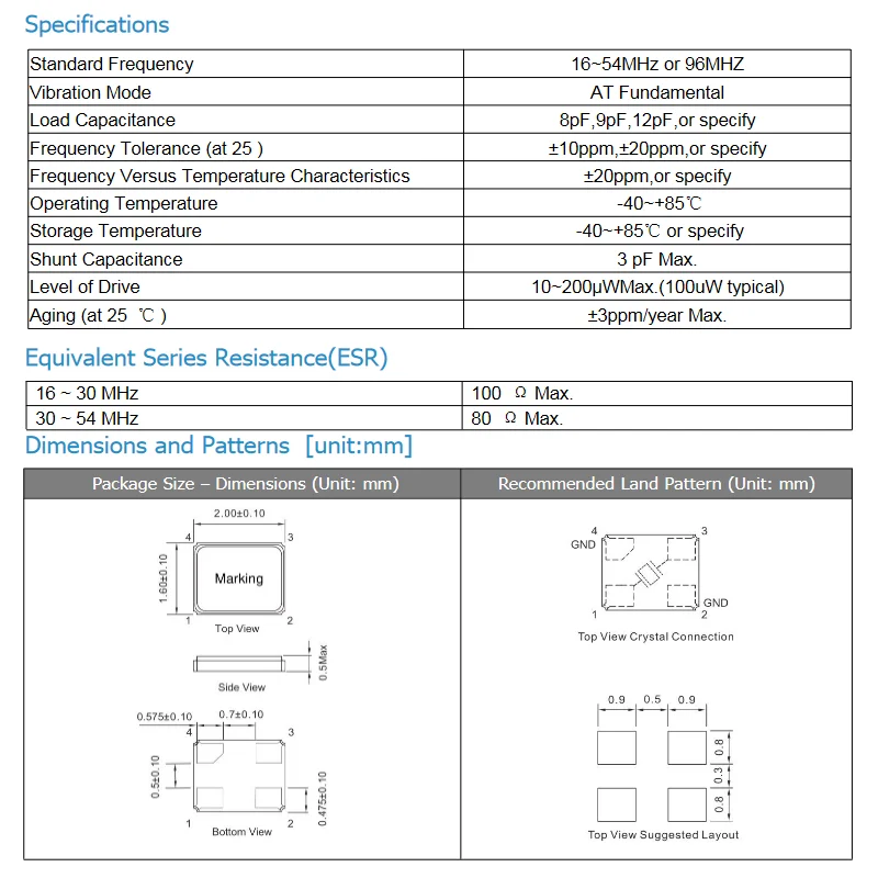 10PCS 4Pin 2016 2.0*1.6mm Quartz Resonator 24.000MHZ 24M 24MHZ SMD Patch Passive Crystal Oscillator 10PF 10PPM Electronic Set