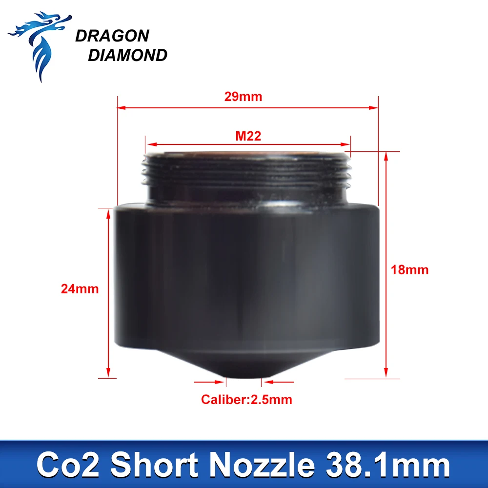 CO2 Laser Head Lens Tube + Air Nozzle Outer Diameter 25mm for Lens Dia.20 FL 50.8/63.5/101.6mm for CO2 Laser Cutting Machine