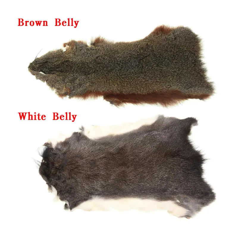 Bimoo 4PCS Squirrel Fur for Fly Tying Dry Fly / Nymph Dubbing Material Zonker Strip Cutting Materials Brownish and Tan Grey