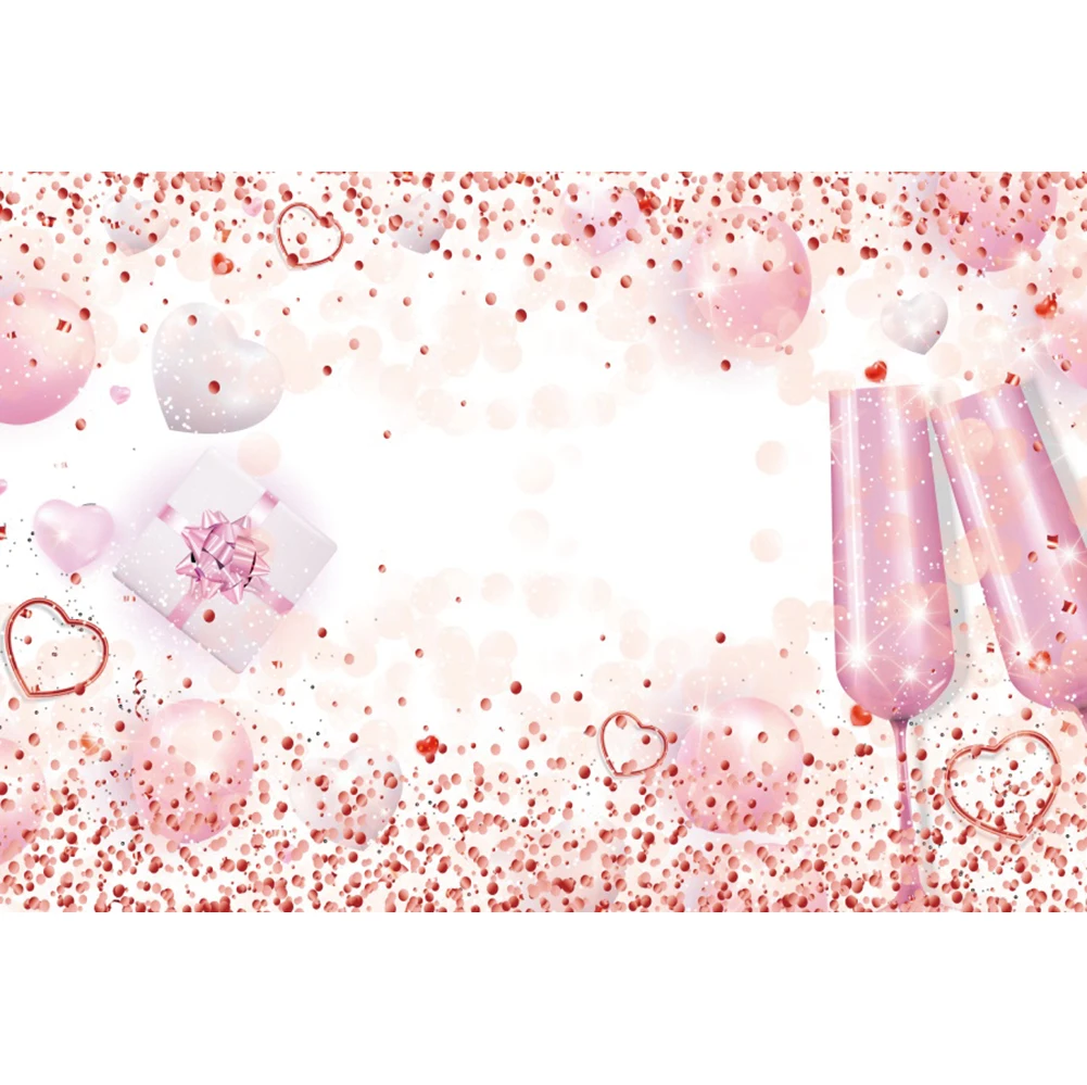 Laeacco Pink Light Bokeh Love Heart Pattern matrimonio compleanno sfondo fotografico ritratto Poster personalizzato sfondo fotografico
