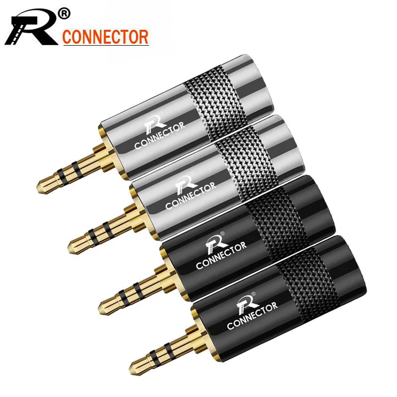 10PCS Jack 3.5MM Connector Stereo 3Poles Gold Plated 3.5MM Male Plug Gunmetal Tube for 8.5MM Audio Earphone Cable Connector DIY