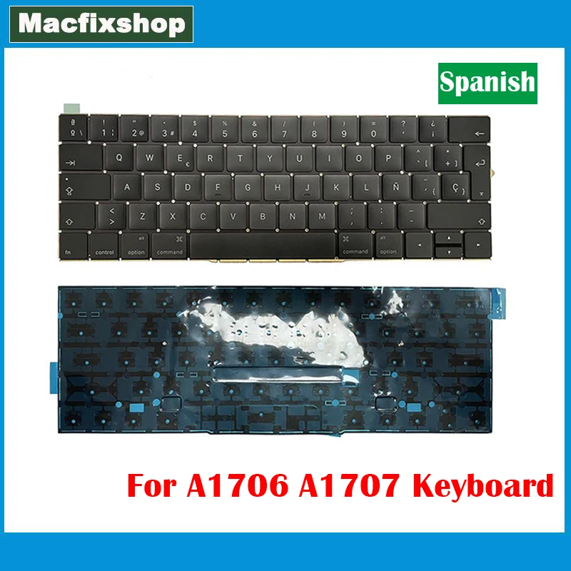 SP EU A1707 A1706 Keyboard For Macbook Pro 13.3 15.4 Big Enter A1706 A1707 Spanish Keyboard With Backlight 2016 2017 Replacement