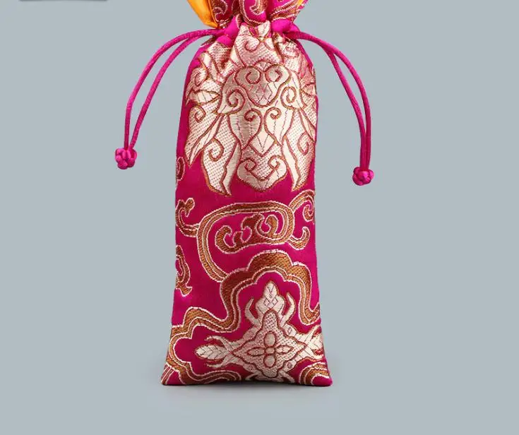 Rich Flower Cloth Drawstring Bag Chinese Silk Brocade Jewelry Necklace Gift Pouch Comb Trinket Storage Pocket Wholesale