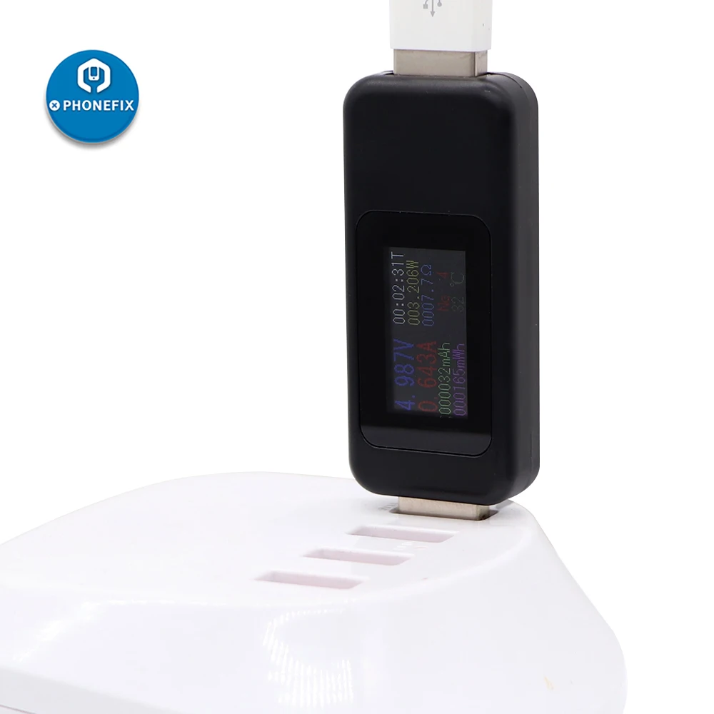 Usb Meter Tester Kleurrijke Lcd-scherm Usb Tester Charger Meter Usb Voltmeter Amperemeter Voor Detecteren Spanning/Stroom/Capaciteit