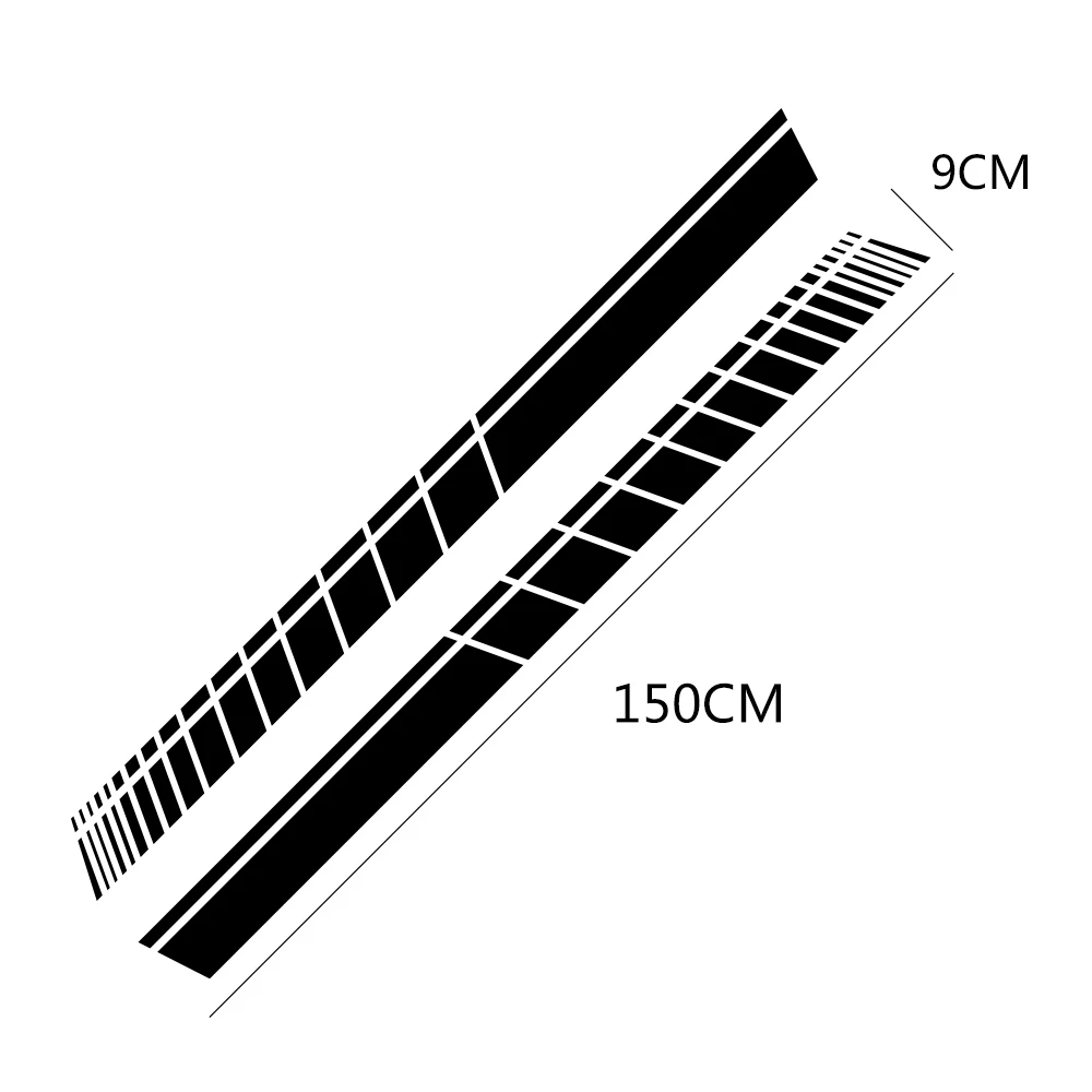 Doordash-カーサイドスカートステッカー,2ピース,ファッショナブル,ロングストライプ,自動調整,ユニバーサルシェルター,傷のあるビニールフィルム