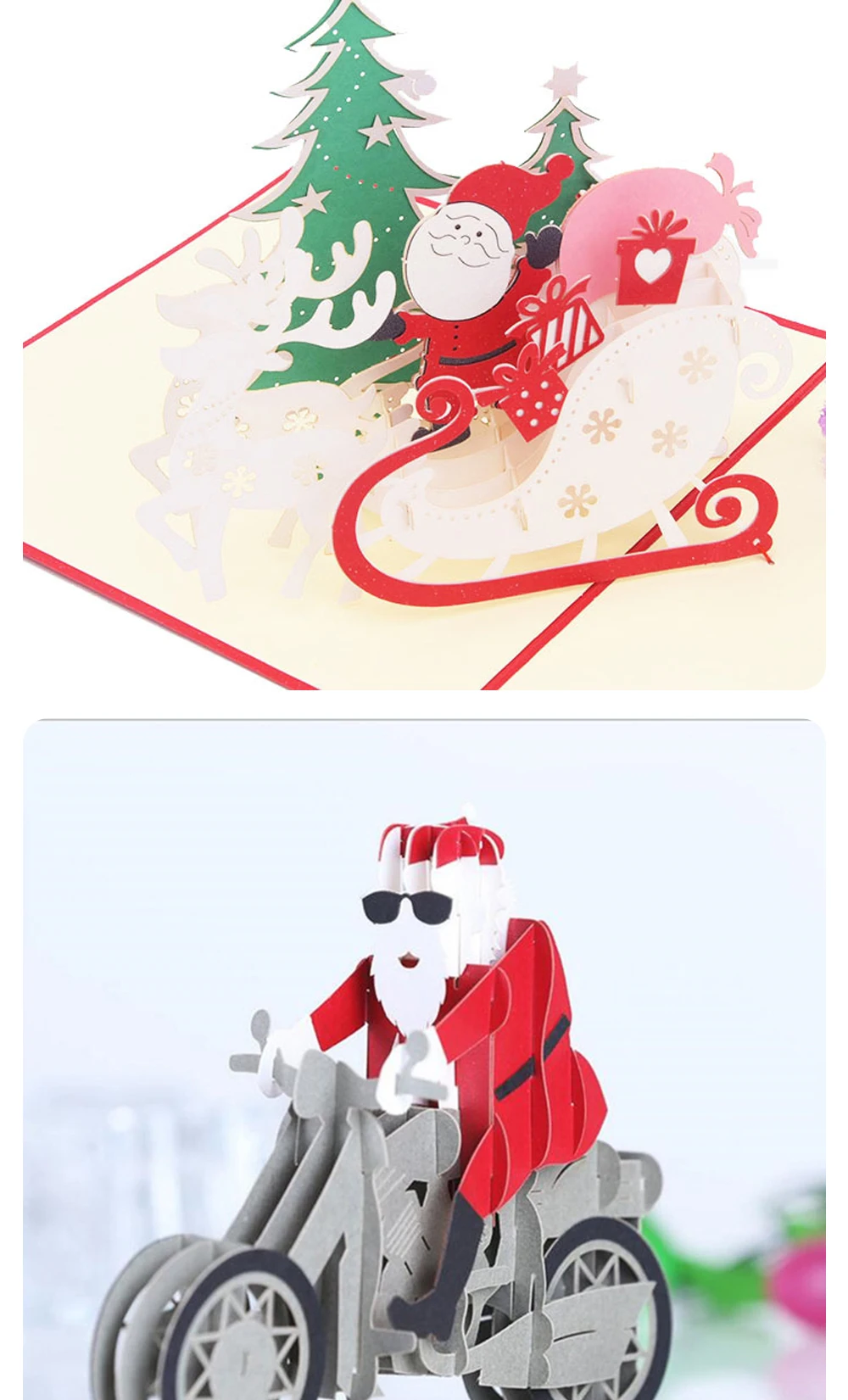 3D Pop-Up Weihnachtsmann-Karten Frohe Weihnachten Grußkarten Partyeinladungen Geschenke Neujahrsgrüße Jubiläumsgeschenke Postkarte – Detail 6