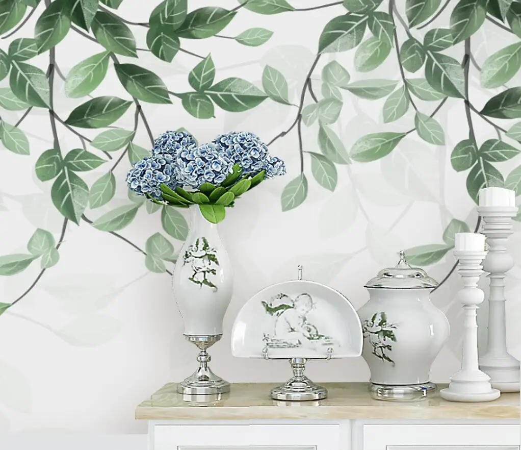 Custom wallpaper tropical plants leaf bird flower background wall mural painting home decoration living room 3d wallpaper