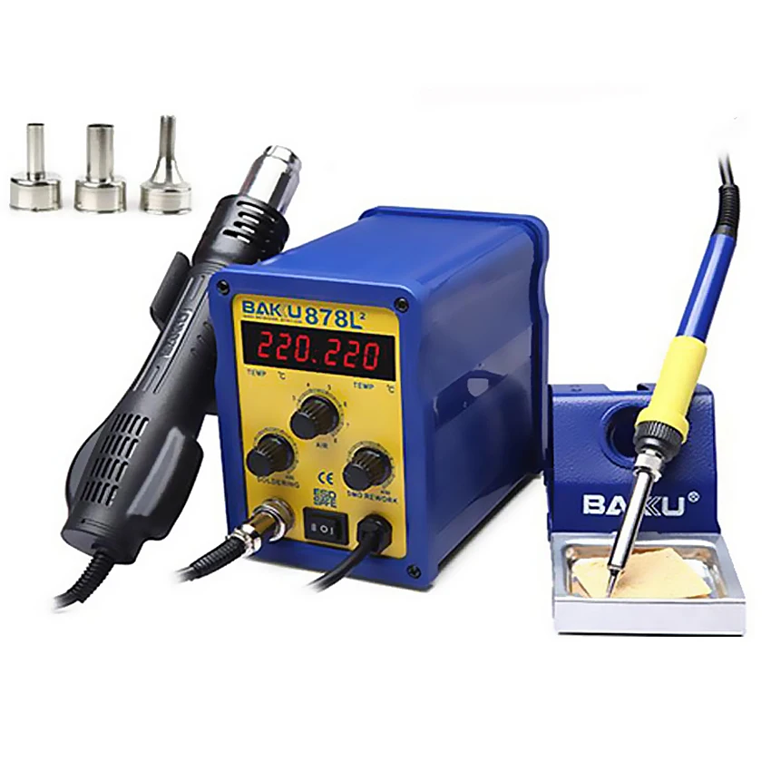 

led digital Display SMD Brushless Hot Air Rework Station with Soldering Iron and Heat Gun for Cell Phone Repair